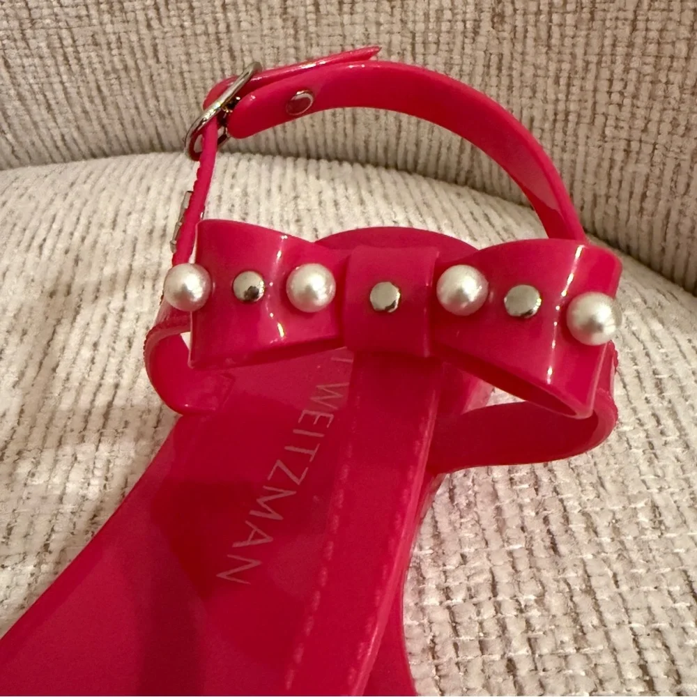 Stuart Weitzman Fuchsia Sandals with Pearl Accents - Picture 5 of 5